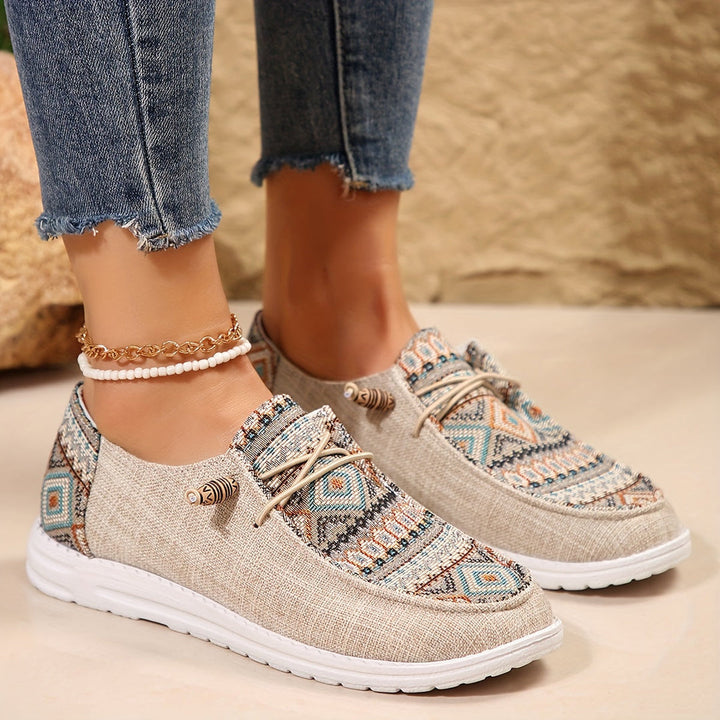 Savannah | Casual Slip On Shoes with Pattern Detail