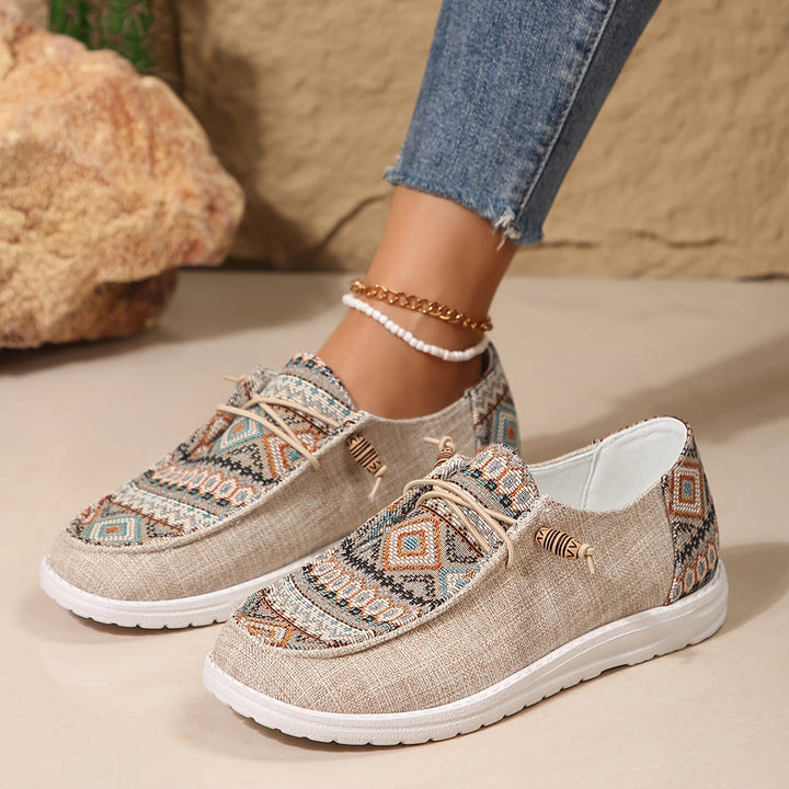 Savannah | Casual Slip On Shoes with Pattern Detail