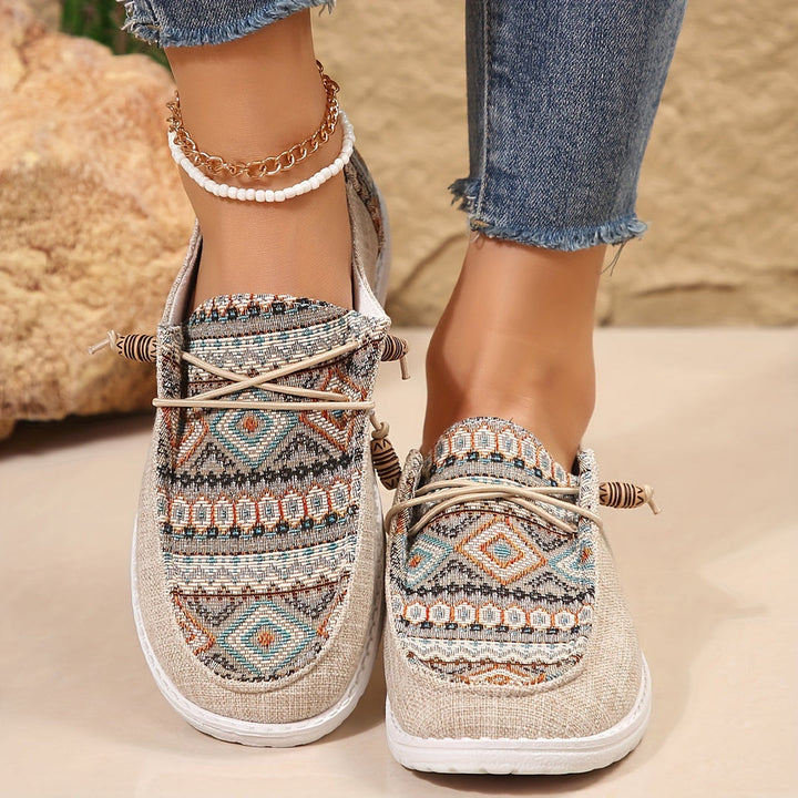 Savannah | Casual Slip On Shoes with Pattern Detail