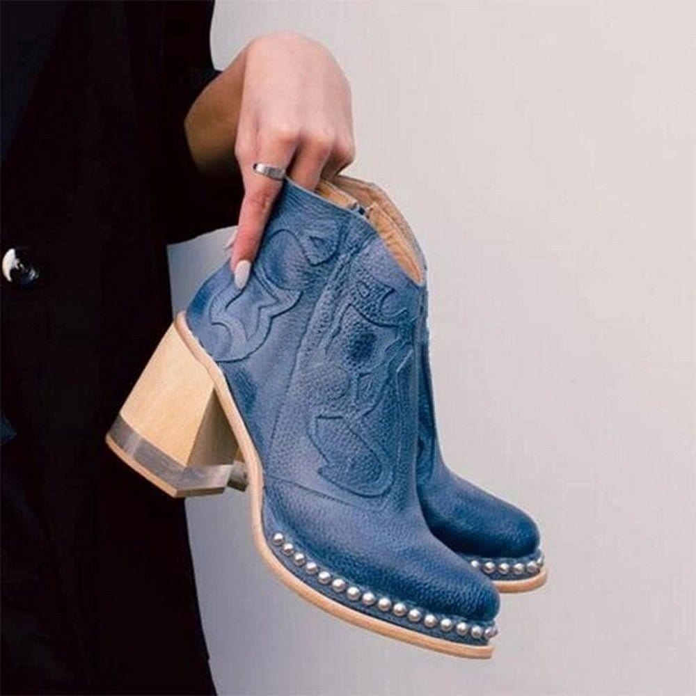 Savannah | Western Ankle Boots With Stud Detail