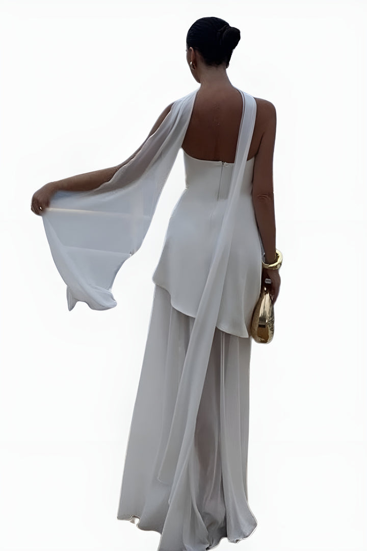 Savyndara | Wedding Guest Strapless Maxi Dress with Sheer Skirt