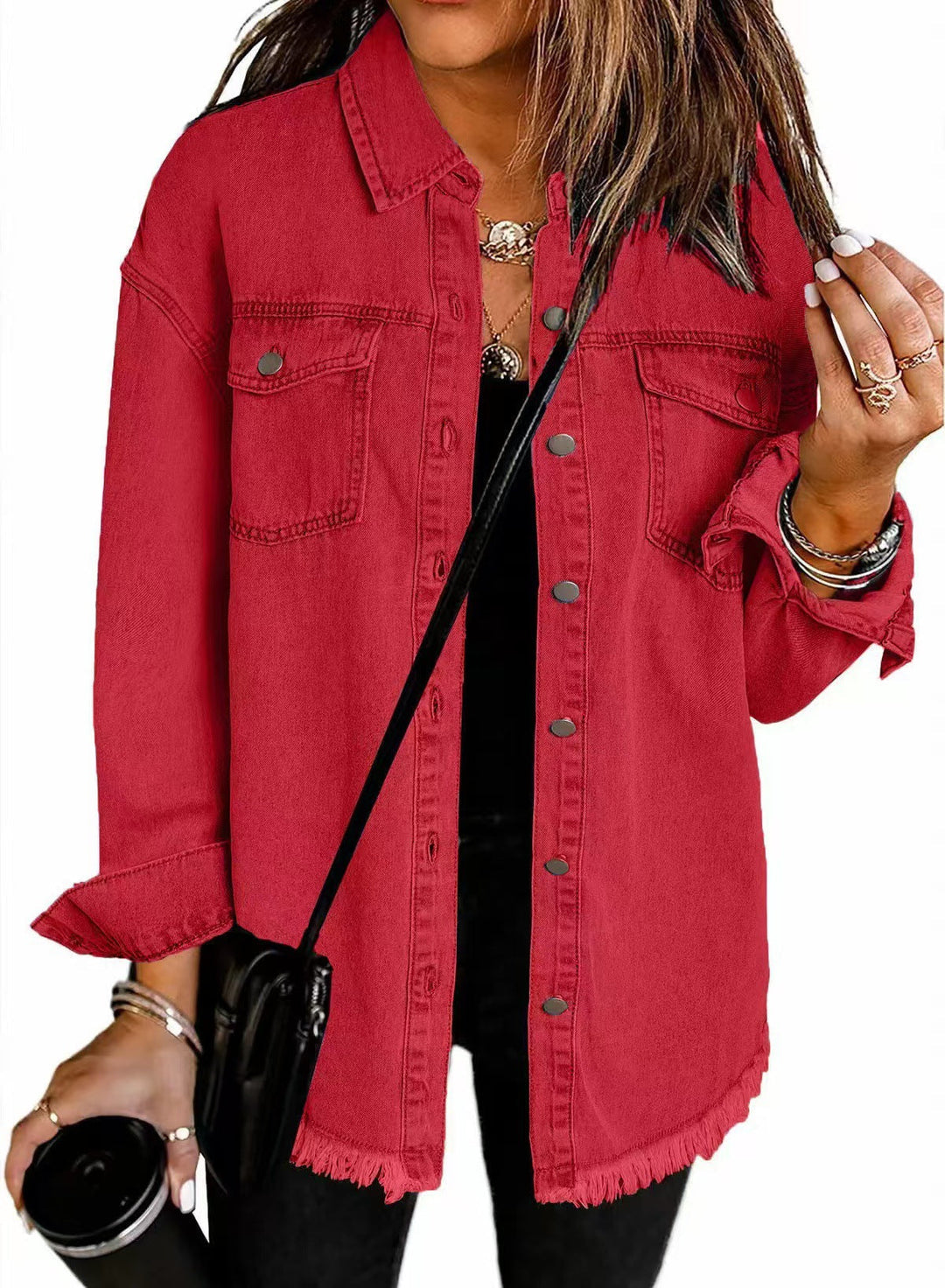 Saxyn | Classic Denim Jacket with Frayed Hem