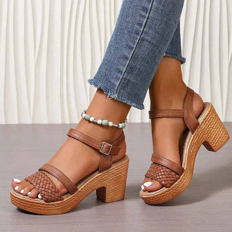 Bianca | Platform Sandals with Woven Strap
