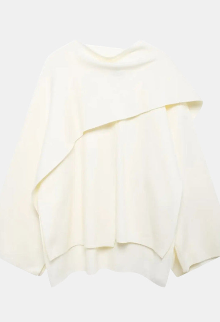 Scottie | Elegant Draped Cape with Button Detail