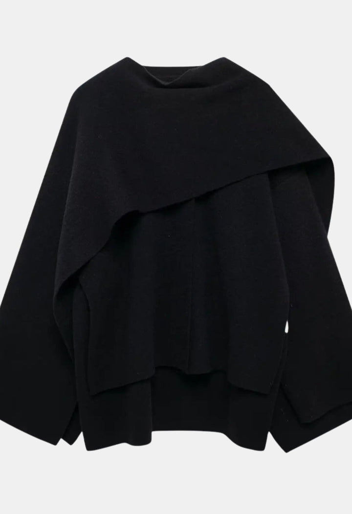 Scottie | Elegant Draped Cape with Button Detail