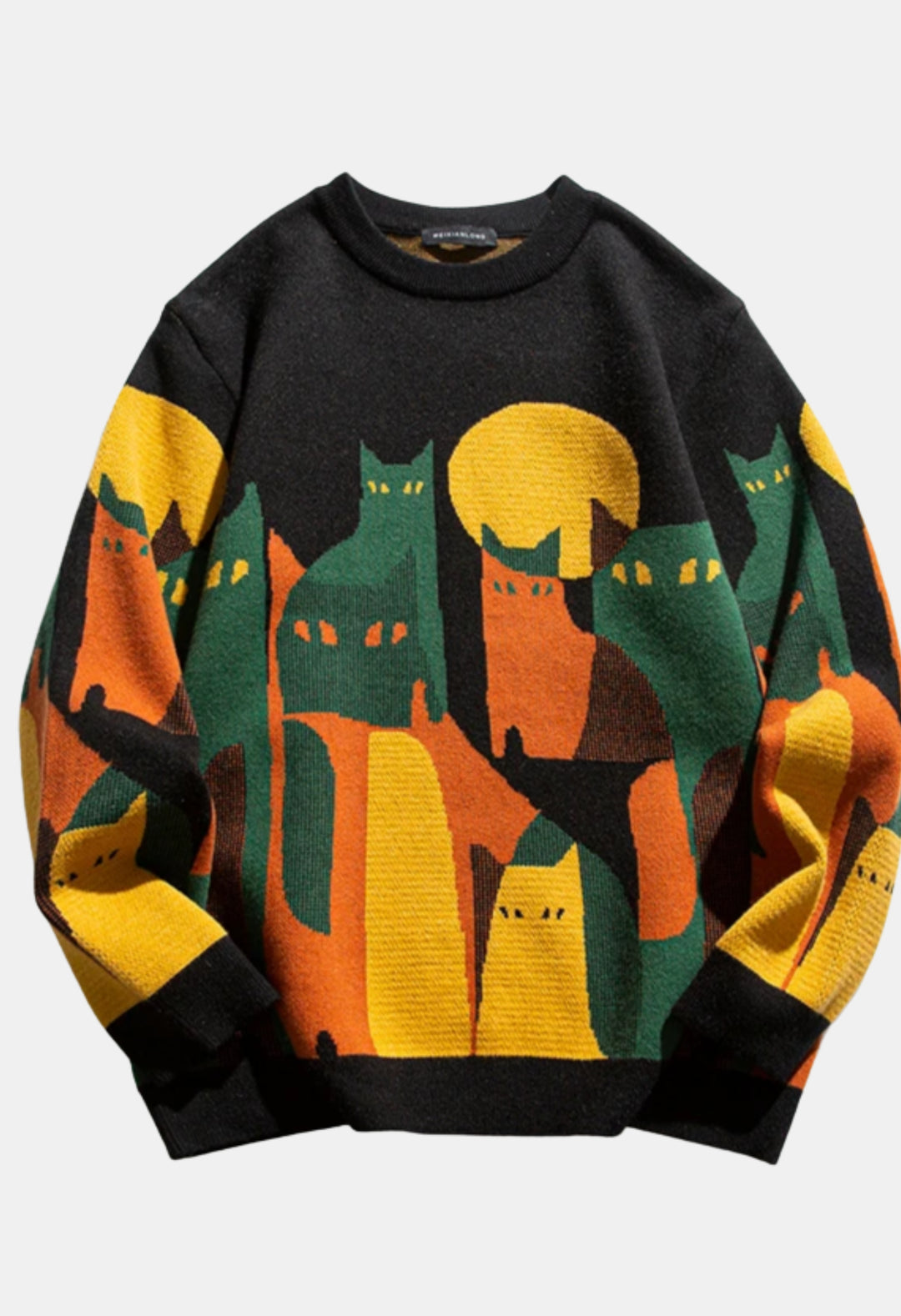 Scottlyn | Graphic Knit Sweater with Cat Pattern