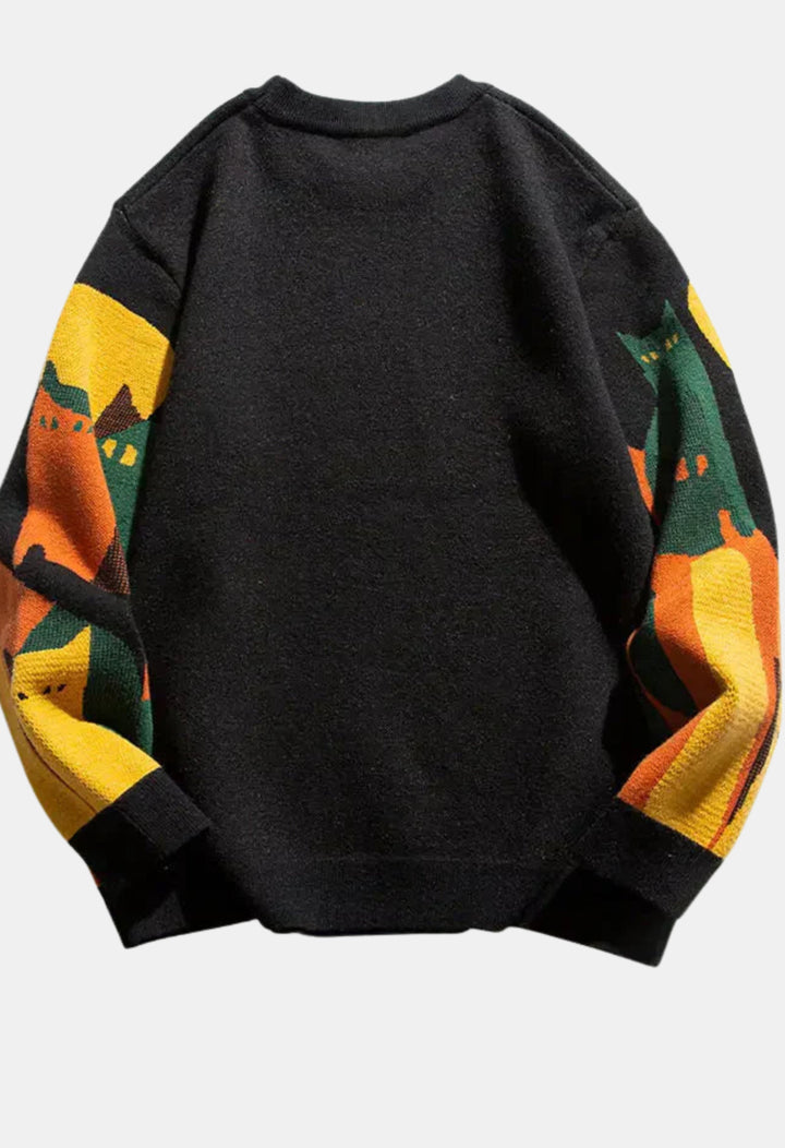 Scottlyn | Graphic Knit Sweater with Cat Pattern