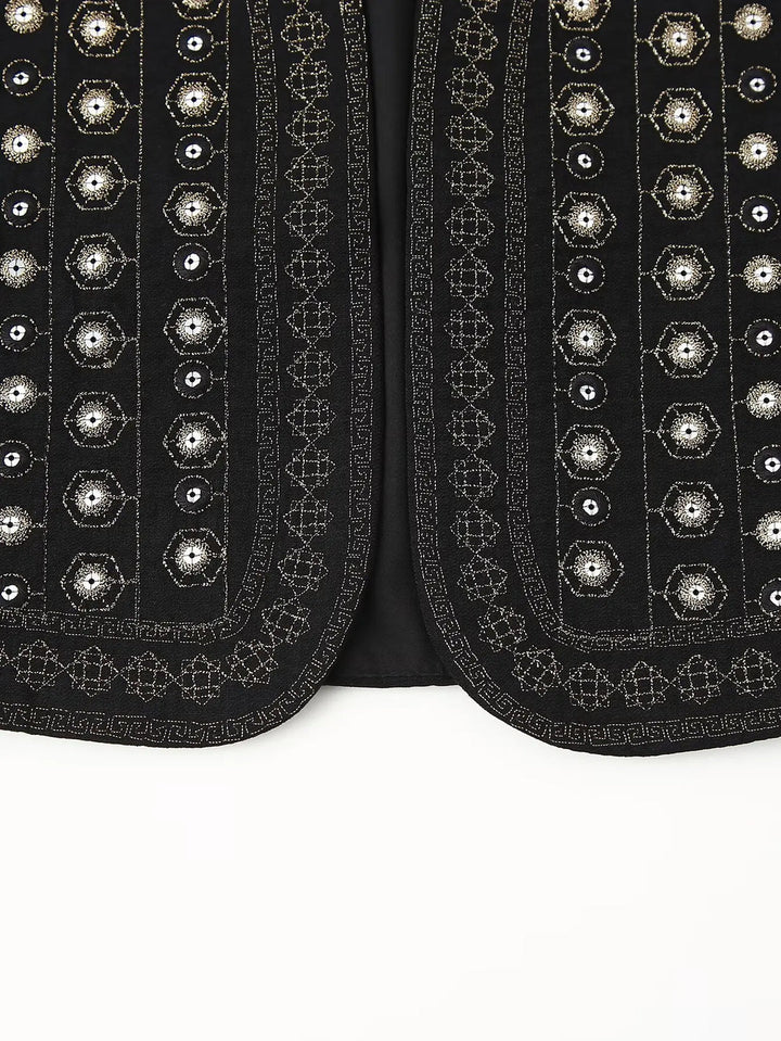 Selena | Embellished Boho Vest with Open Front