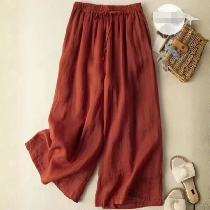 Selene | Wide Leg Pull On Pants with Elastic Waist