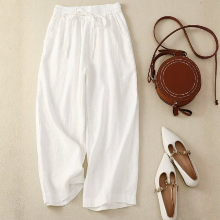 Selene | Wide Leg Pull On Pants with Elastic Waist