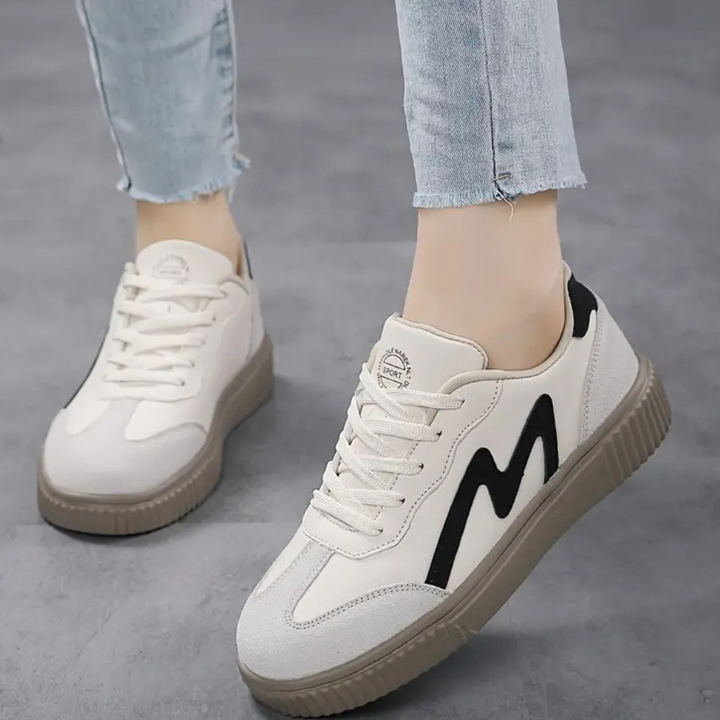 Margaret | Casual Lace Up Sneakers with Contrast Detail