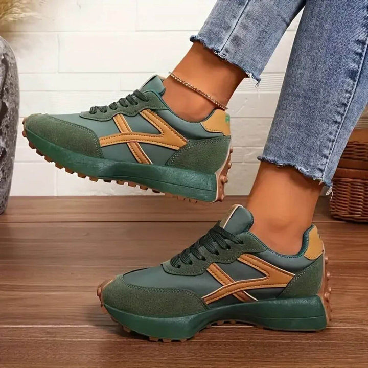 Sienna | Casual Lace Up Sneakers with Contrast Detail