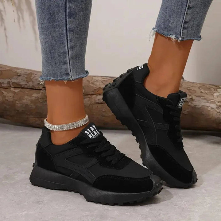 Sienna | Casual Lace Up Sneakers with Contrast Detail