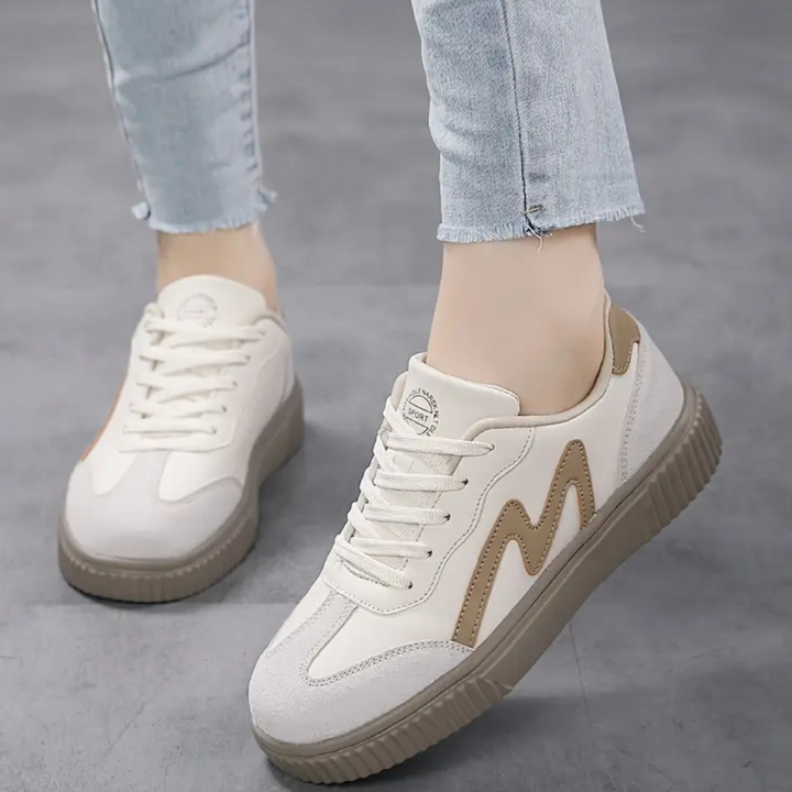 Margaret | Casual Lace Up Sneakers with Contrast Detail