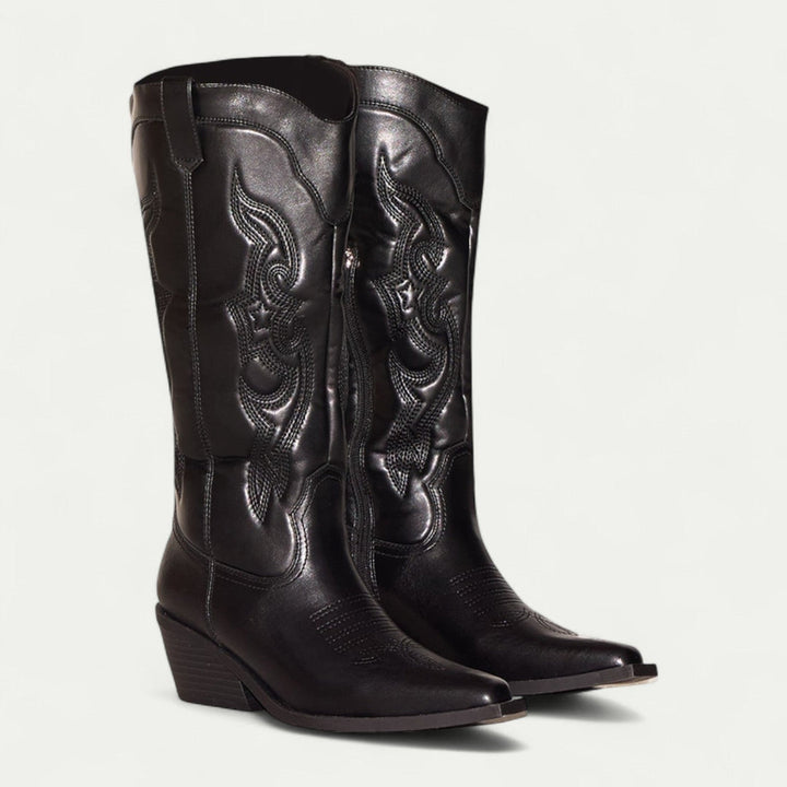 Sienna | Western Knee High Boots With Embroidery