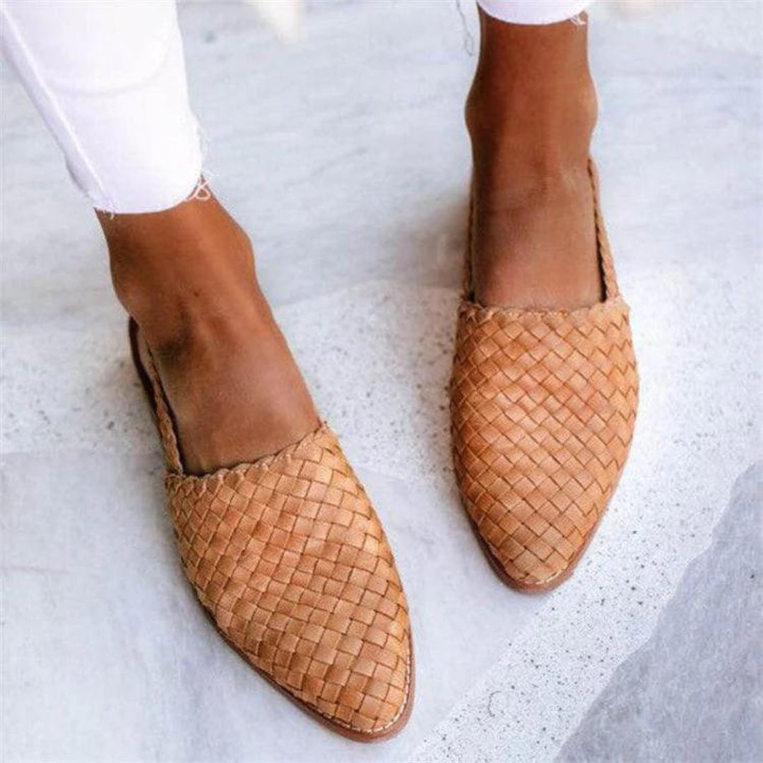 Sienna | Woven Slingback Flats with Pointed Toe