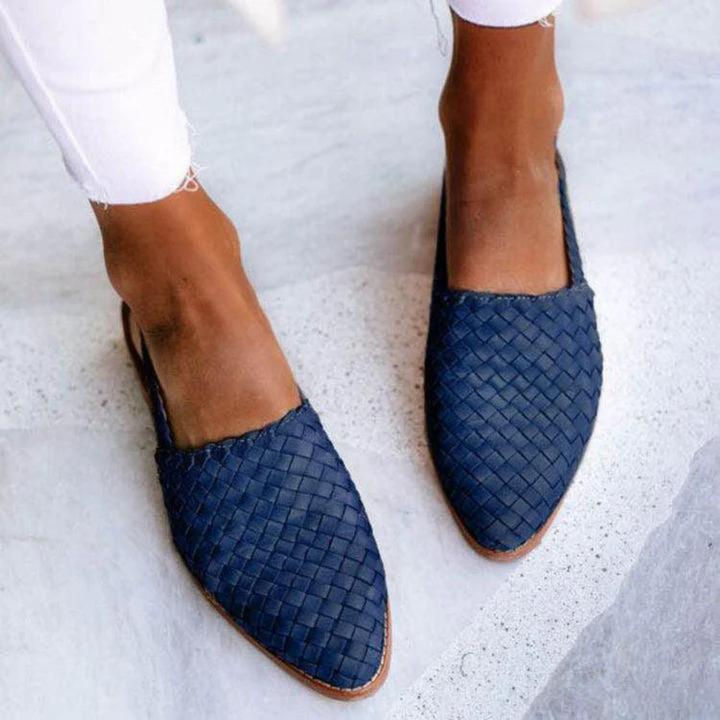 Sienna | Woven Slingback Flats with Pointed Toe