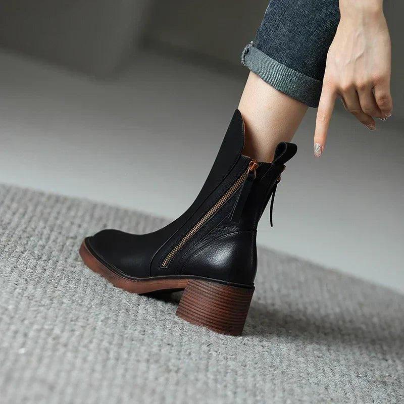 Sigrid | Classic Ankle Boots with Side Zip