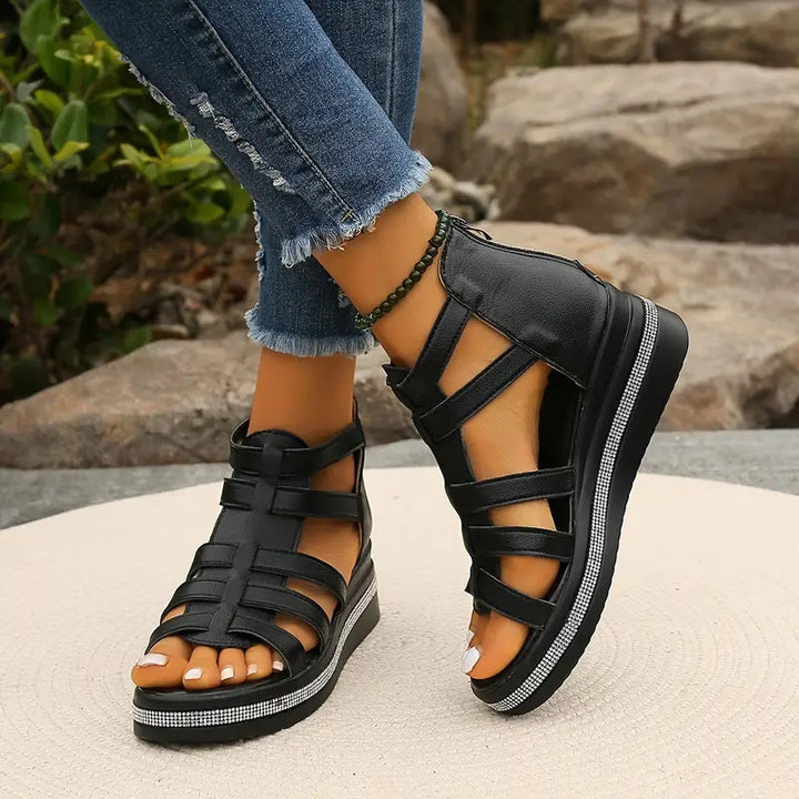 Sophie | Platform Sandals With Multi Strap Design