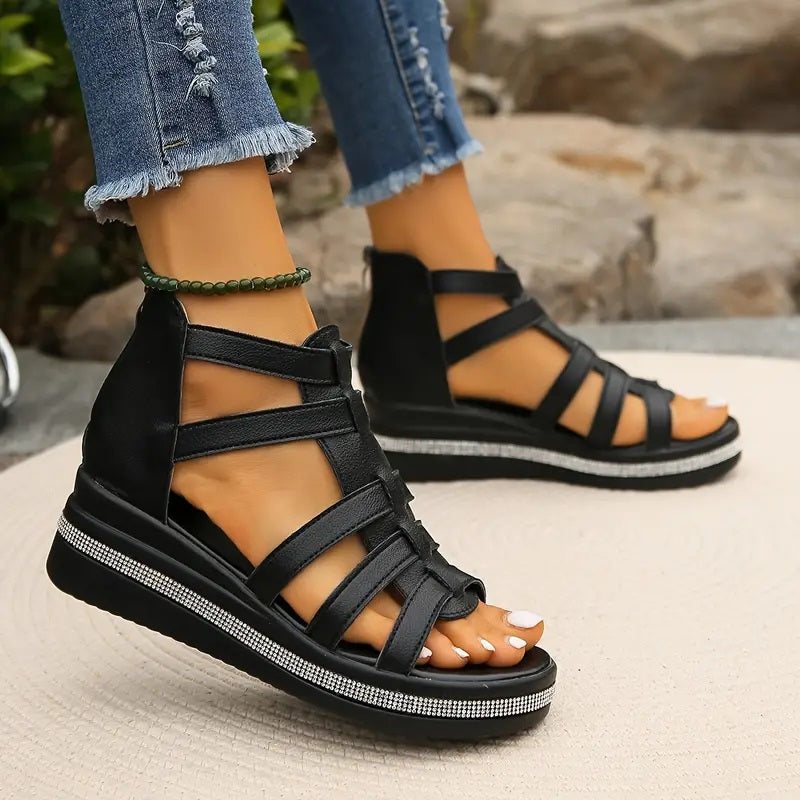 Sophie | Platform Sandals With Multi Strap Design