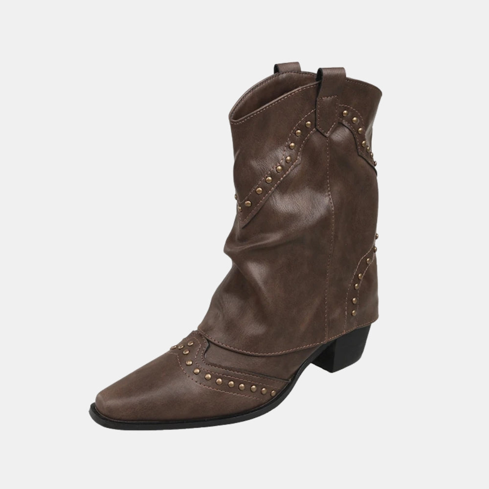 Sula | Western Ankle Boots with Studded Detail