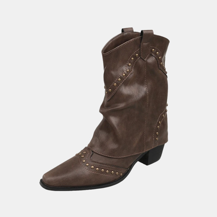 Sula | Western Ankle Boots with Studded Detail