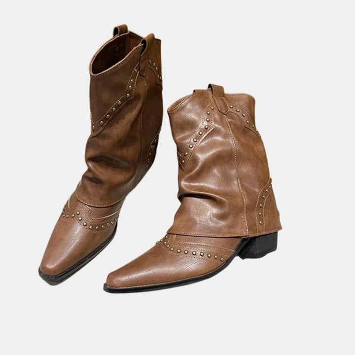 Sula | Western Ankle Boots with Studded Detail