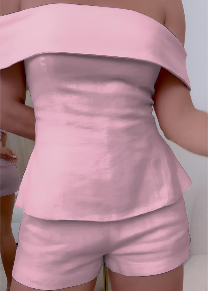 Susannah | Elegant Off Shoulder Top and Shorts Set