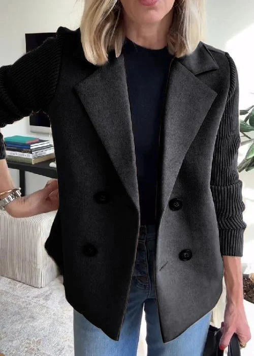 Taelyn | Double Button Blazer with Ribbed Sleeves