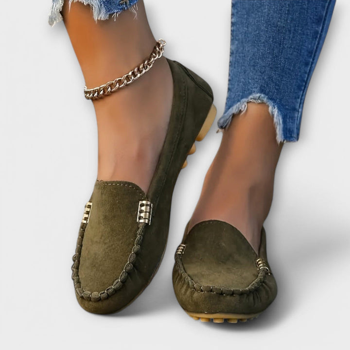 Tara | Classic Moccasin Loafers with Stitch Detail