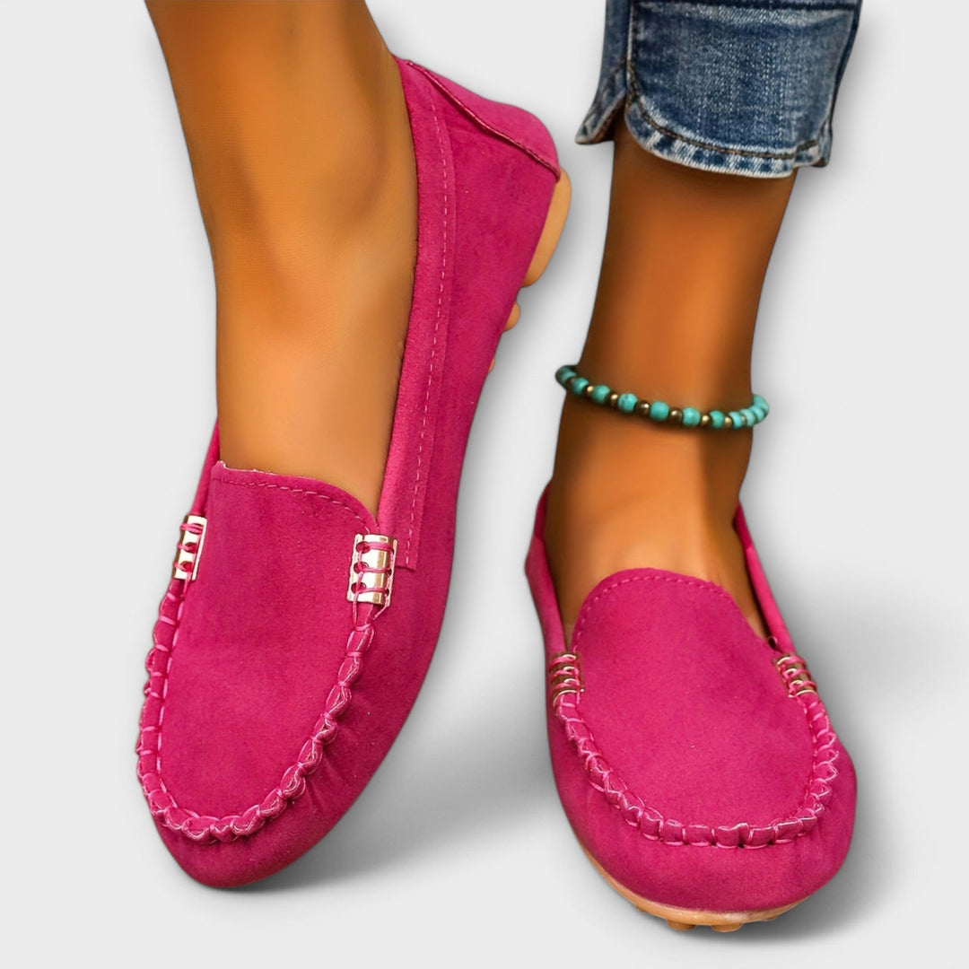 Tara | Classic Moccasin Loafers with Stitch Detail