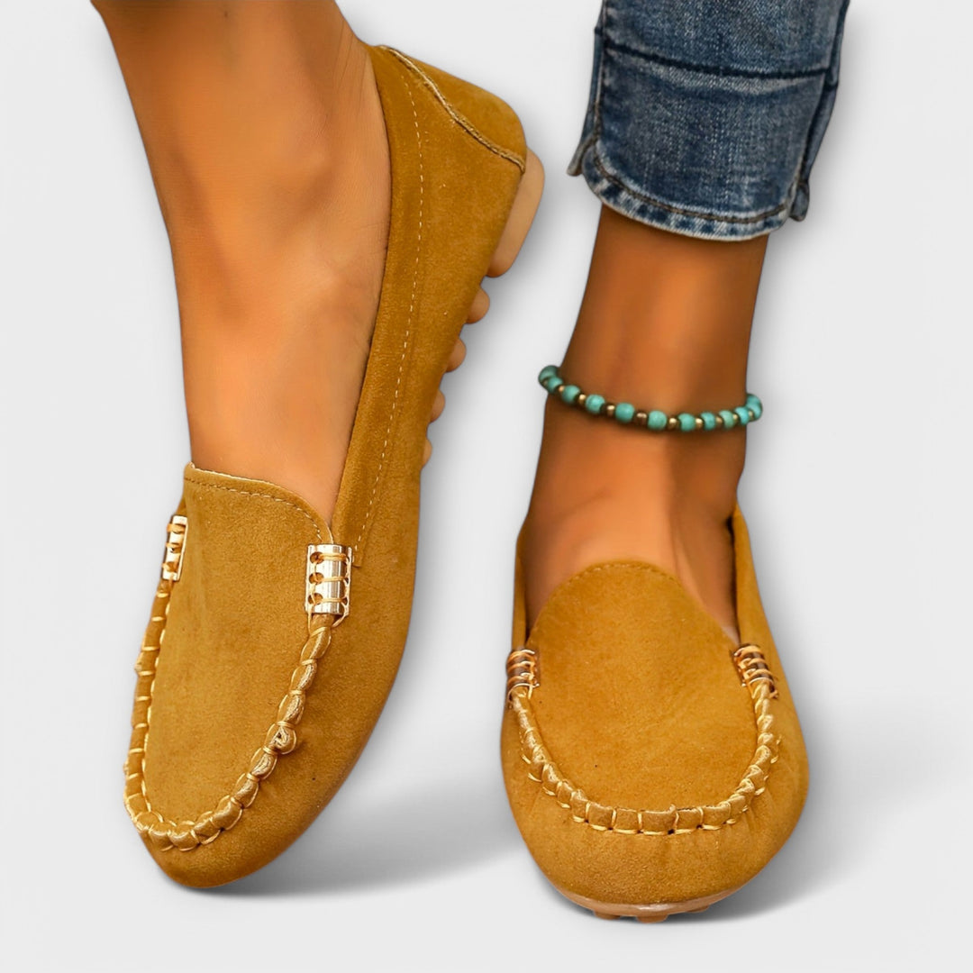 Tara | Classic Moccasin Loafers with Stitch Detail