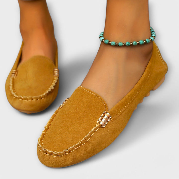 Tara | Classic Moccasin Loafers with Stitch Detail