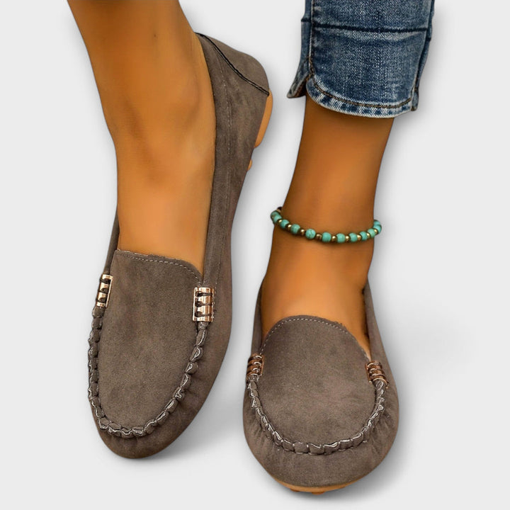 Tara | Classic Moccasin Loafers with Stitch Detail