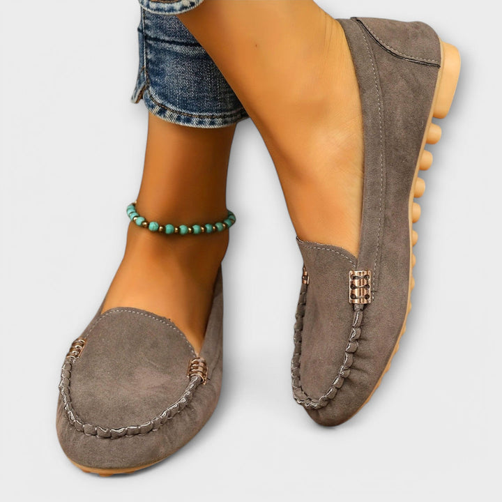 Tara | Classic Moccasin Loafers with Stitch Detail