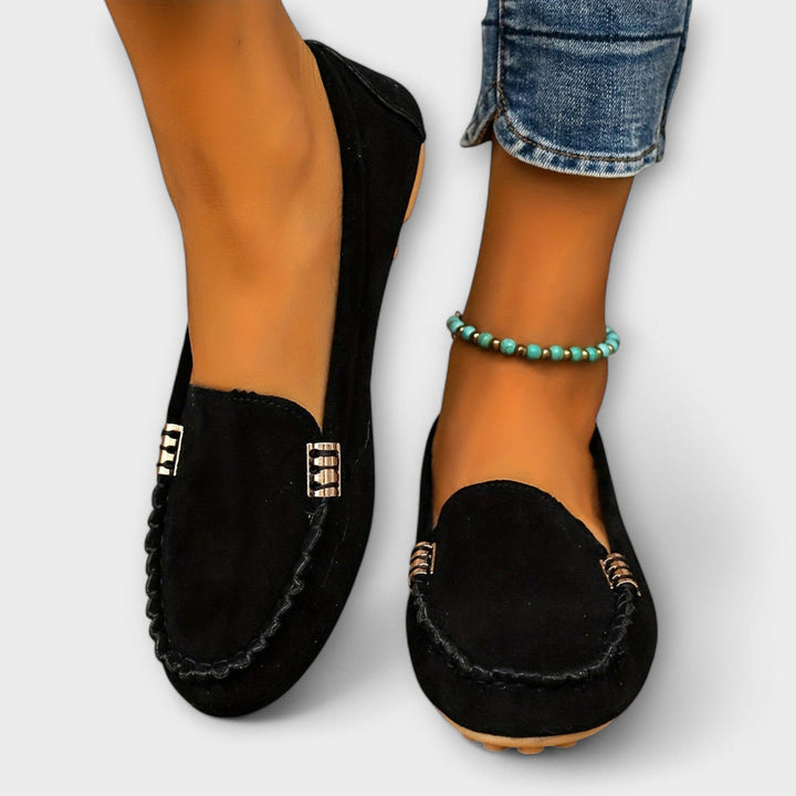 Tara | Classic Moccasin Loafers with Stitch Detail