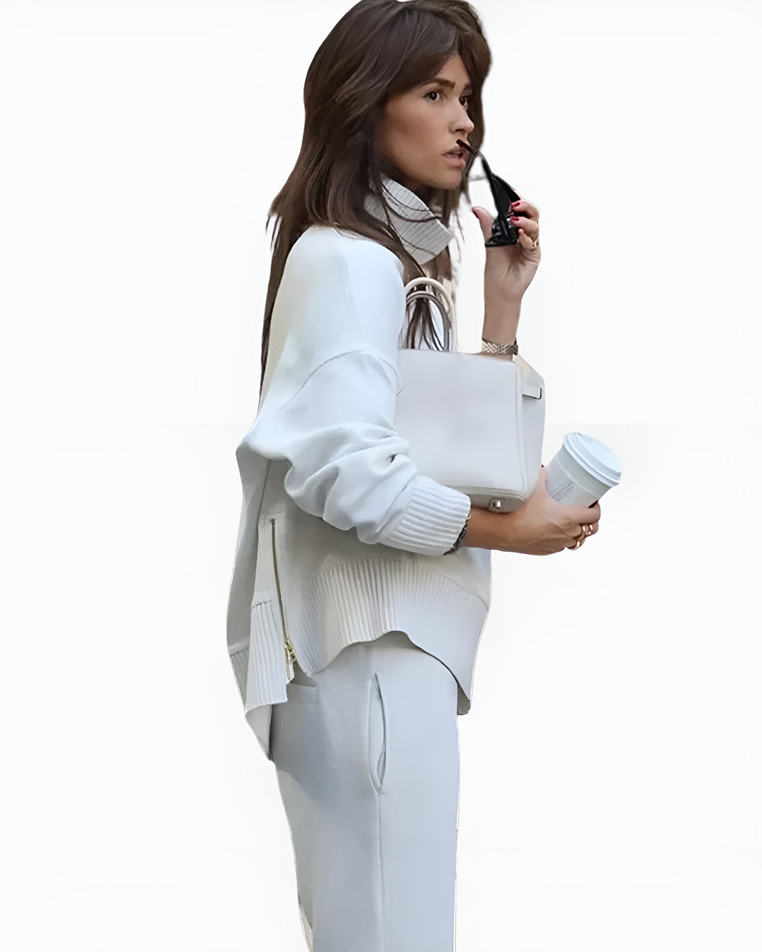Tavelle | Knit Lounge Set with Turtleneck Top