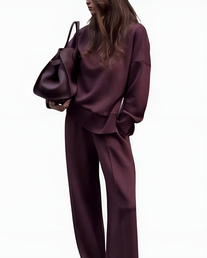 Tavelle | Knit Lounge Set with Turtleneck Top