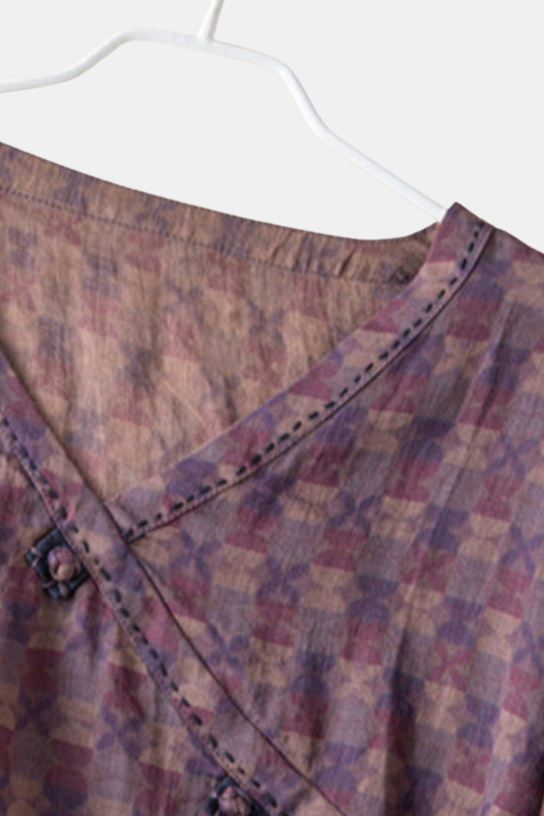 Tavirae | Printed V Neck Blouse with Long Sleeves