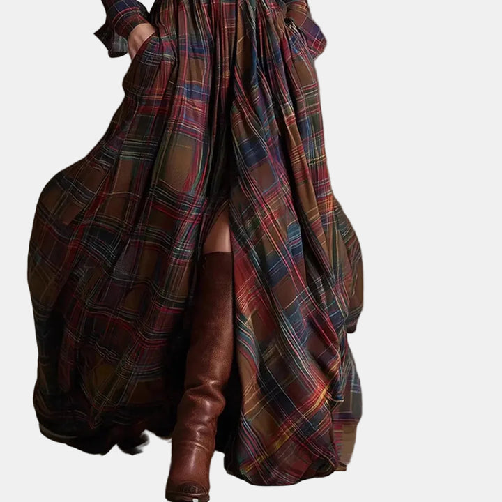 Tazlina | Button Maxi Dress with Pattern