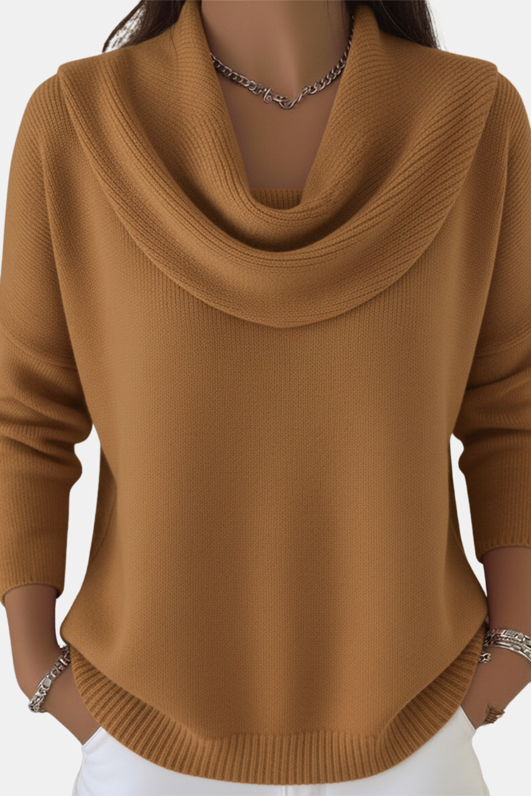 Tenley | Chic Cowl Neck Knit Sweater
