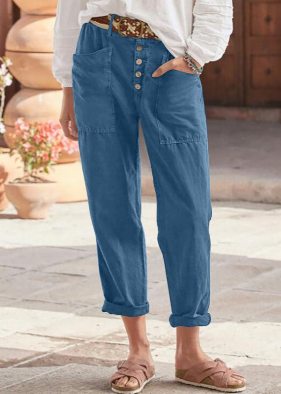 Tessa | Button Front Straight Leg Pants with Pockets