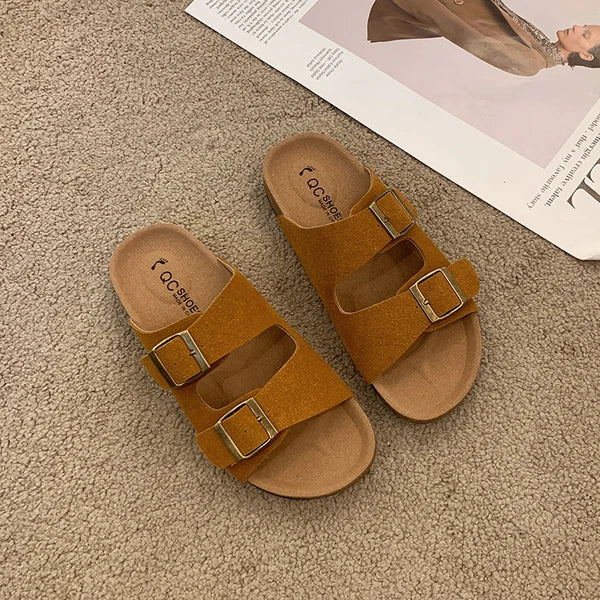 Tessa | Slide Sandals with Double Buckle Straps