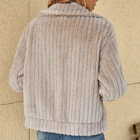 Tessa | Textured Fleece Jacket with Zip Front
