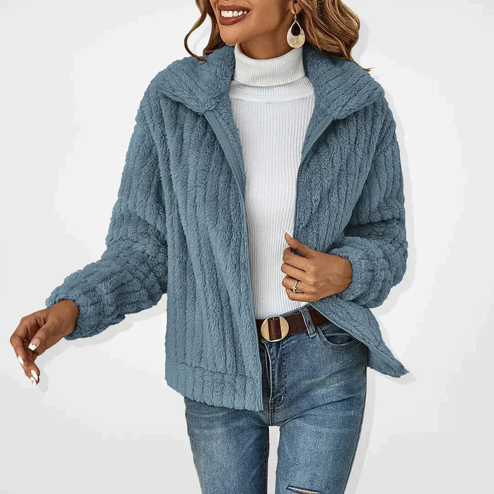Tessa | Textured Fleece Jacket with Zip Front