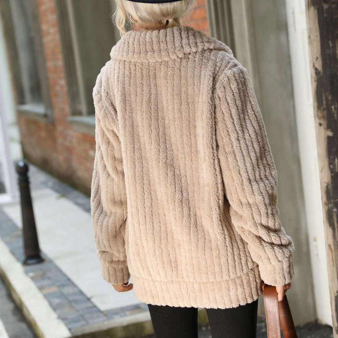 Tessa | Textured Fleece Jacket with Zip Front