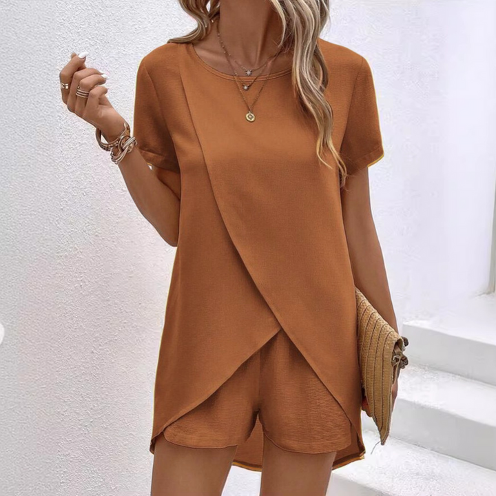 Theodora | Relaxed Short Sleeve Top and Shorts Set