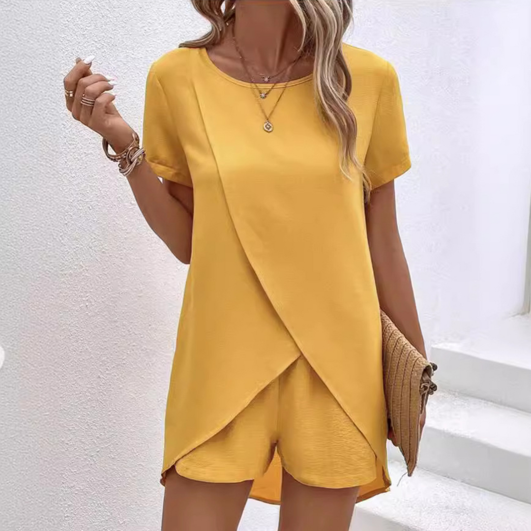 Theodora | Relaxed Short Sleeve Top and Shorts Set