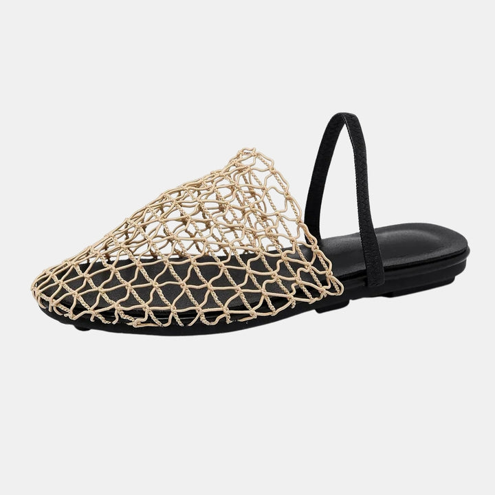 Thessaly | Mesh Slip-On Flats with Open Back