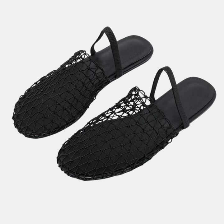 Thessaly | Mesh Slip-On Flats with Open Back